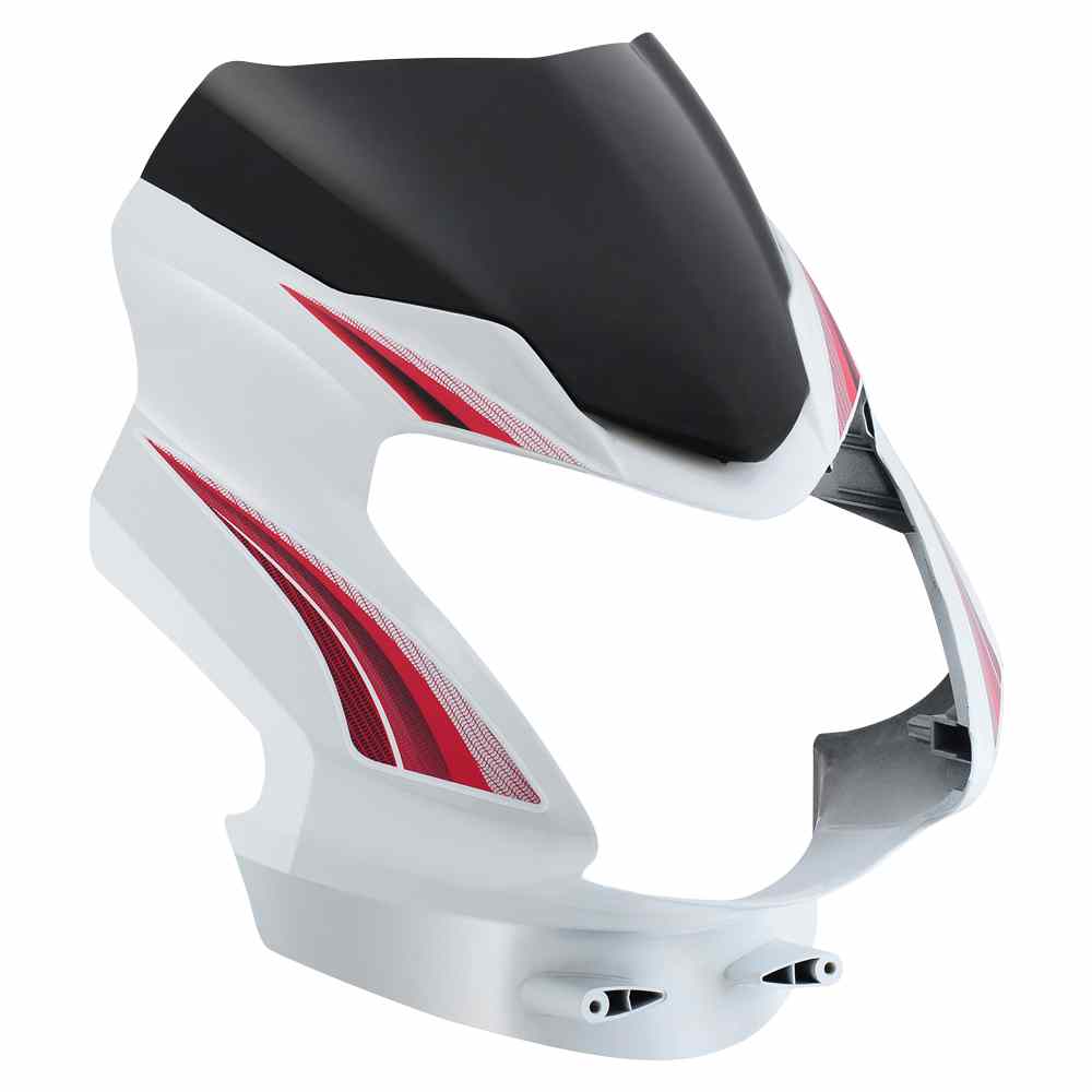Headlight Visor White Red Stk