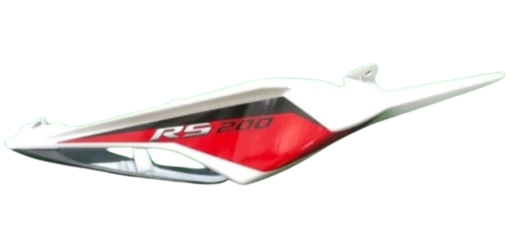 Seat Cowl Left Side Met White & Red(2017-2020) for Bajaj Pulsar RS 200 — motorcycle spare part Kenya