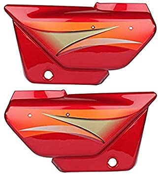 Side Cover Set 2 Pic Red Orange Sticker (First Quality) for Hero Splendor Old Plus — motorcycle spare part Kenya