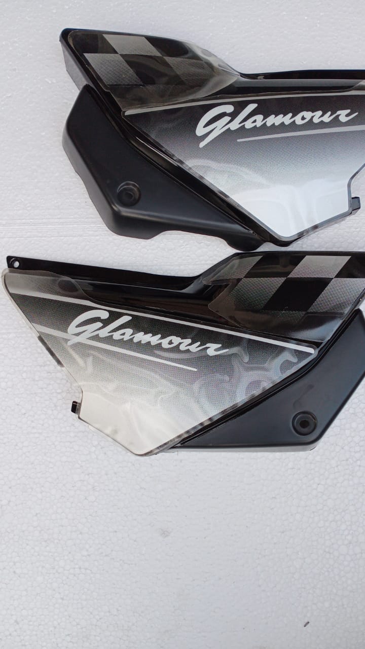 Side Panel Black and Silver Colour (First Quality) for Hero Glamour Type 2 — motorcycle spare part Kenya