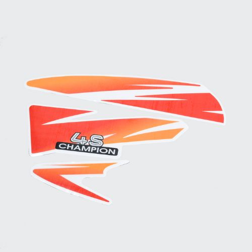 Stckr Set 4S Champion N/M [maroon Tank] Orng for Bajaj — motorcycle spare part Kenya
