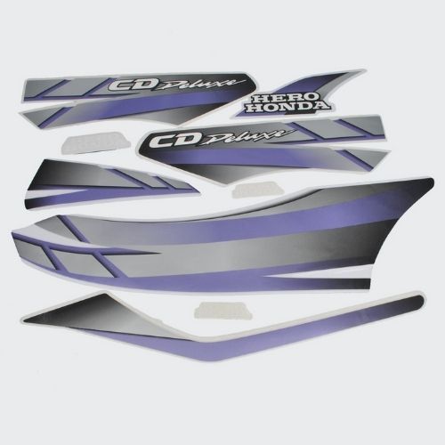 Stckr Set Cd-deluxe T4 [blk Tank-blue] for Hero — motorcycle spare part Kenya
