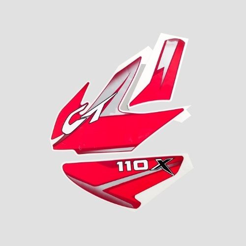Stckr Set CT110X Red Tank for Bajaj CT 110 — motorcycle spare part Kenya