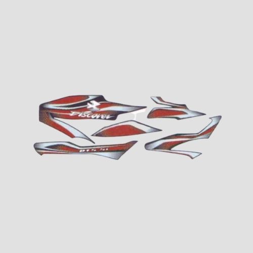 Stckr Set Discover 100 [blk Tank-red] for Bajaj — motorcycle spare part Kenya