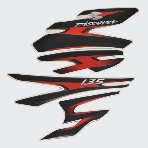 Stckr Set Discover 135 [blk Tank-red] for Bajaj — motorcycle spare part Kenya