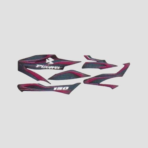 Stckr Set Discover 150MCM [blk Tank-pink] for Bajaj — motorcycle spare part Kenya
