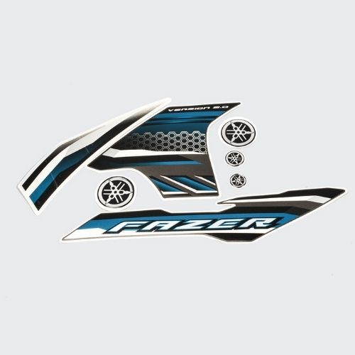 Stckr Set Fazer FI V2 [whi Tank-blue] for Yamaha — motorcycle spare part Kenya