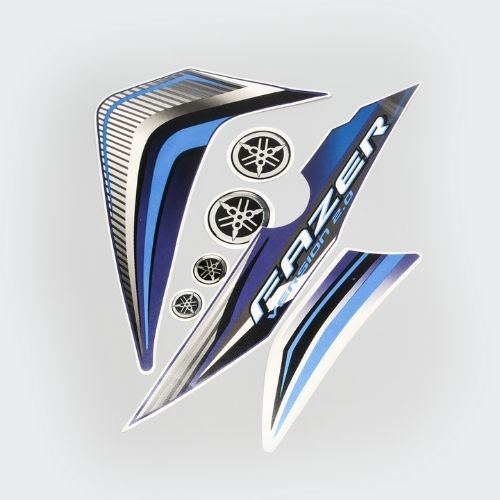 Stckr Set Fazer T7 [whi Tank-blue] for Yamaha — motorcycle spare part Kenya