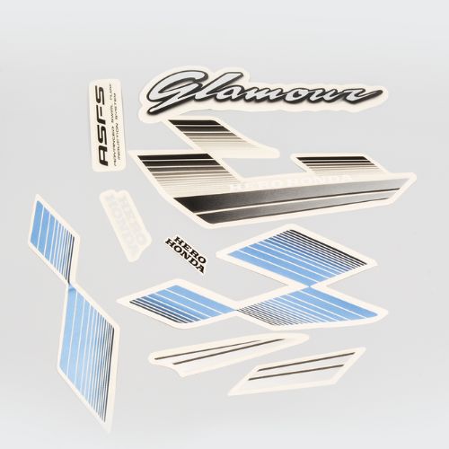 Stckr Set Glamour T3 [blk Tank-blue] for Hero — motorcycle spare part Kenya