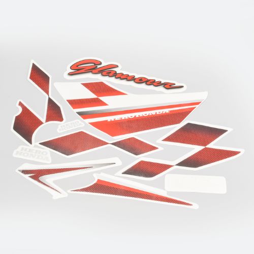 Stckr Set Glamour T4 [blk Tank-red] for Hero — motorcycle spare part Kenya