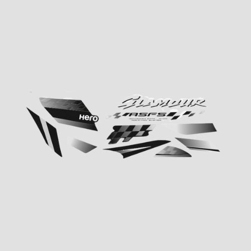Stckr Set Glamour T6 [blk Tank-grey] for Hero — motorcycle spare part Kenya