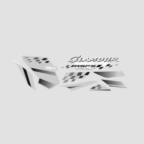 Stckr Set Glamour T6 [slvr Tank] for Hero — motorcycle spare part Kenya