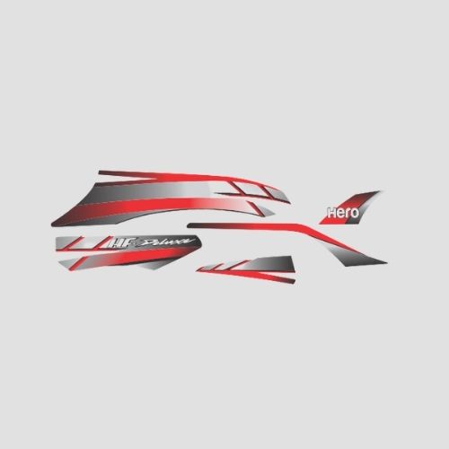 Stckr Set Hero Hfdlx [blk Tank-red] — motorcycle spare part Kenya