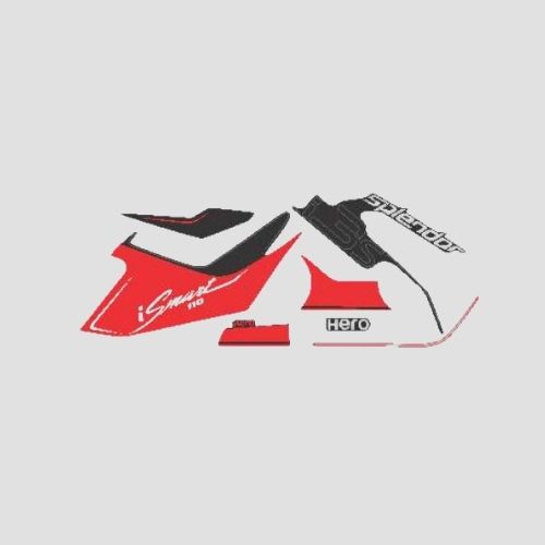 Stckr Set Hero Splendor I-smart110 [Blk-red]