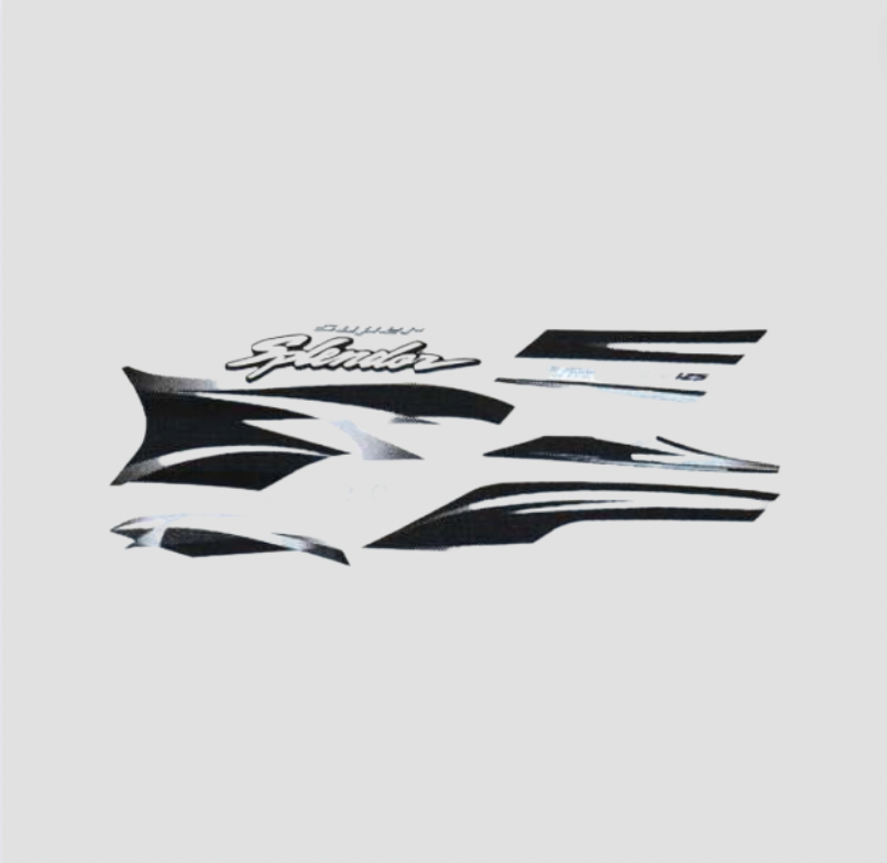 Stckr Set Hero Super Splendor T4 [blk Tank-grey] — motorcycle spare part Kenya
