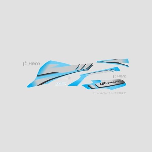 Stckr Set Hfdlx BS6 T-blue for Hero — motorcycle spare part Kenya