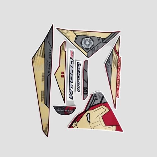 Stckr Set Ntorq 125 Super Squad Red Shield [iron Man]