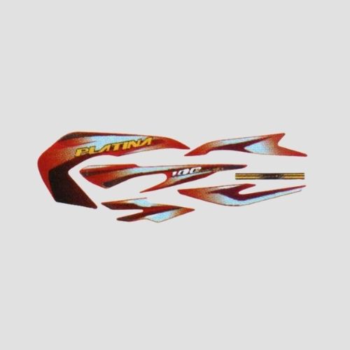 Stckr Set Platina 100 Comfortec T2 LED [red Tank] for Bajaj — motorcycle spare part Kenya