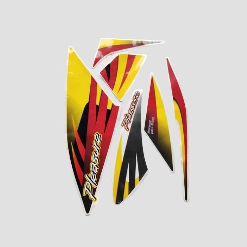 Stckr Set Pleasure T7 Dual Colour Red Shield for Hero — motorcycle spare part Kenya