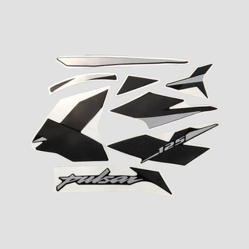 Stckr Set Pulsar 125 BS6 [2021] Blk/Slvr for Bajaj — motorcycle spare part Kenya