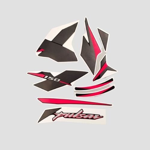 Stckr Set Pulsar 150 BS6 [2021] Blk/Red for Bajaj — motorcycle spare part Kenya