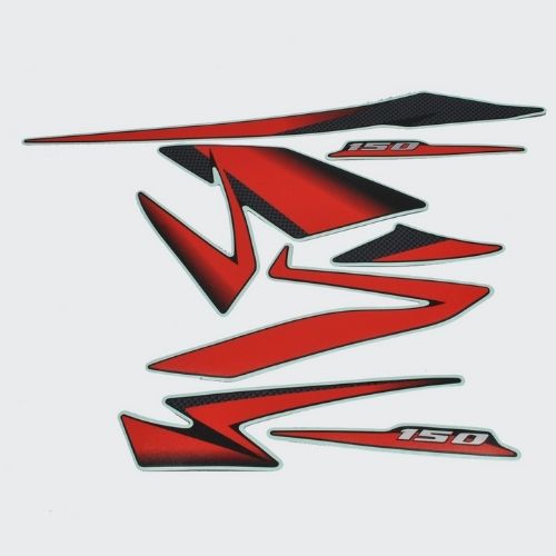 Stckr Set Pulsar 150 Twin Disk N/M [2019] Bk/Red for Bajaj — motorcycle spare part Kenya