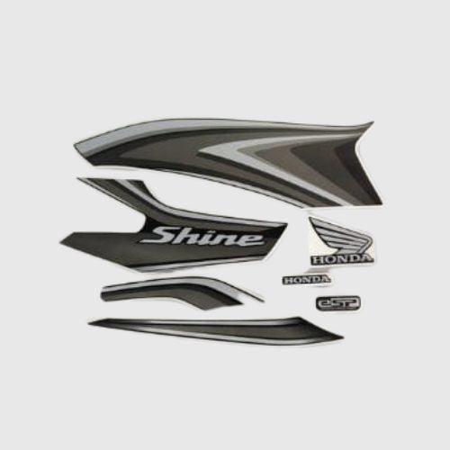 Stckr Set Shine 100 E20 Blk/Grey for Honda — motorcycle spare part Kenya