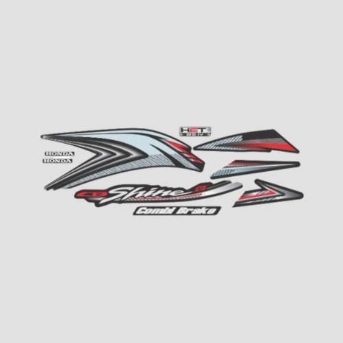 Stckr Set Shine BS4 [Blk-red] for Honda — motorcycle spare part Kenya