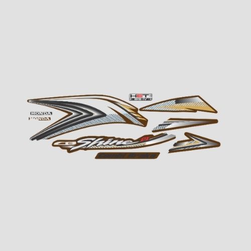 Stckr Set Shine BS4 [brown Tank] for Honda — motorcycle spare part Kenya