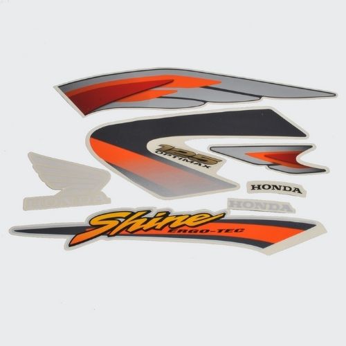 Stckr Set Shine [grey Tank-orng] for Honda — motorcycle spare part Kenya