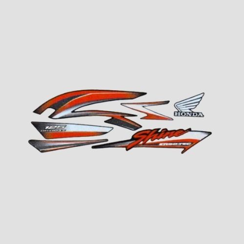 Stckr Set Shine T3 [blk Tank-red] for Honda — motorcycle spare part Kenya