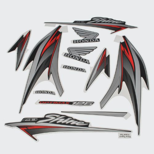 Stckr Set Shine T4 [blk Tank-red] for Honda — motorcycle spare part Kenya