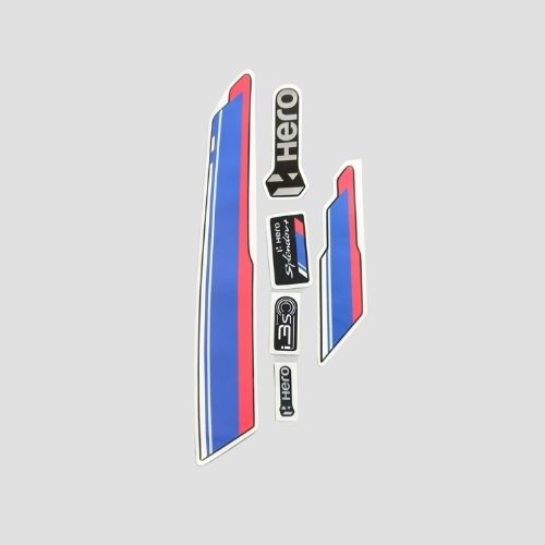 Stckr Set Splendor Plus BS6 [2023] Blk/Fiery Blue for Hero — motorcycle spare part Kenya