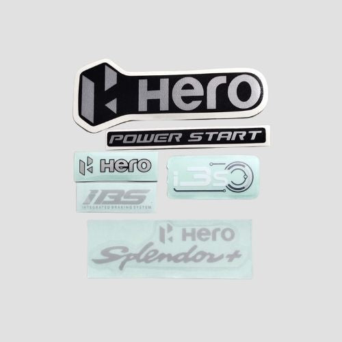 Stckr Set Splendor Plus BS6 [blk/Chrome]