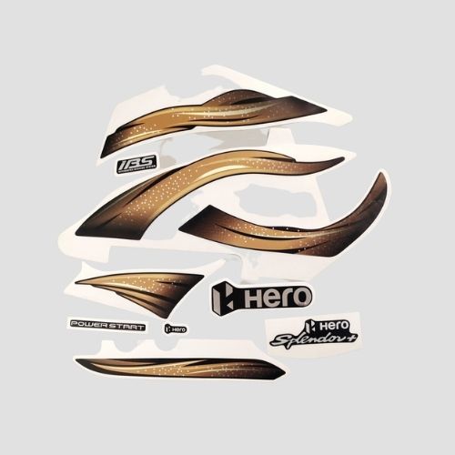 Stckr Set Splendor Plus BS6 Limited Edition Blk/Golden for Hero — motorcycle spare part Kenya