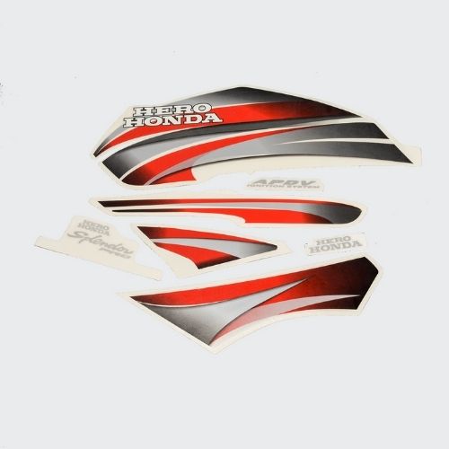 Stckr Set Splendor Pro [blk Tank-red] for Hero — motorcycle spare part Kenya