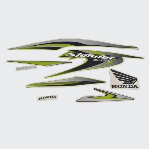 Stckr Set Stunner T3 [blk Tank-grn] for Honda — motorcycle spare part Kenya