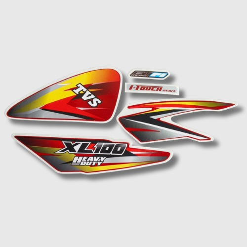 Stckr Set XL100 Heavy Duty BS6 Red & Blue Tank for TVS XL 100 — motorcycle spare part Kenya