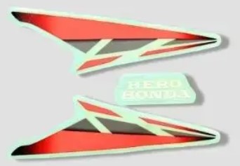 Sticker H L Firing Cd-deluxe 3/M [black Tank-red] for Hero CD Deluxe HF Deluxe — motorcycle spare part Kenya