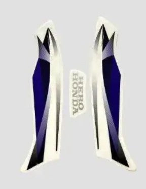 Sticker H L Firing Hero Super Splendor 4/M [black Tank-blue]