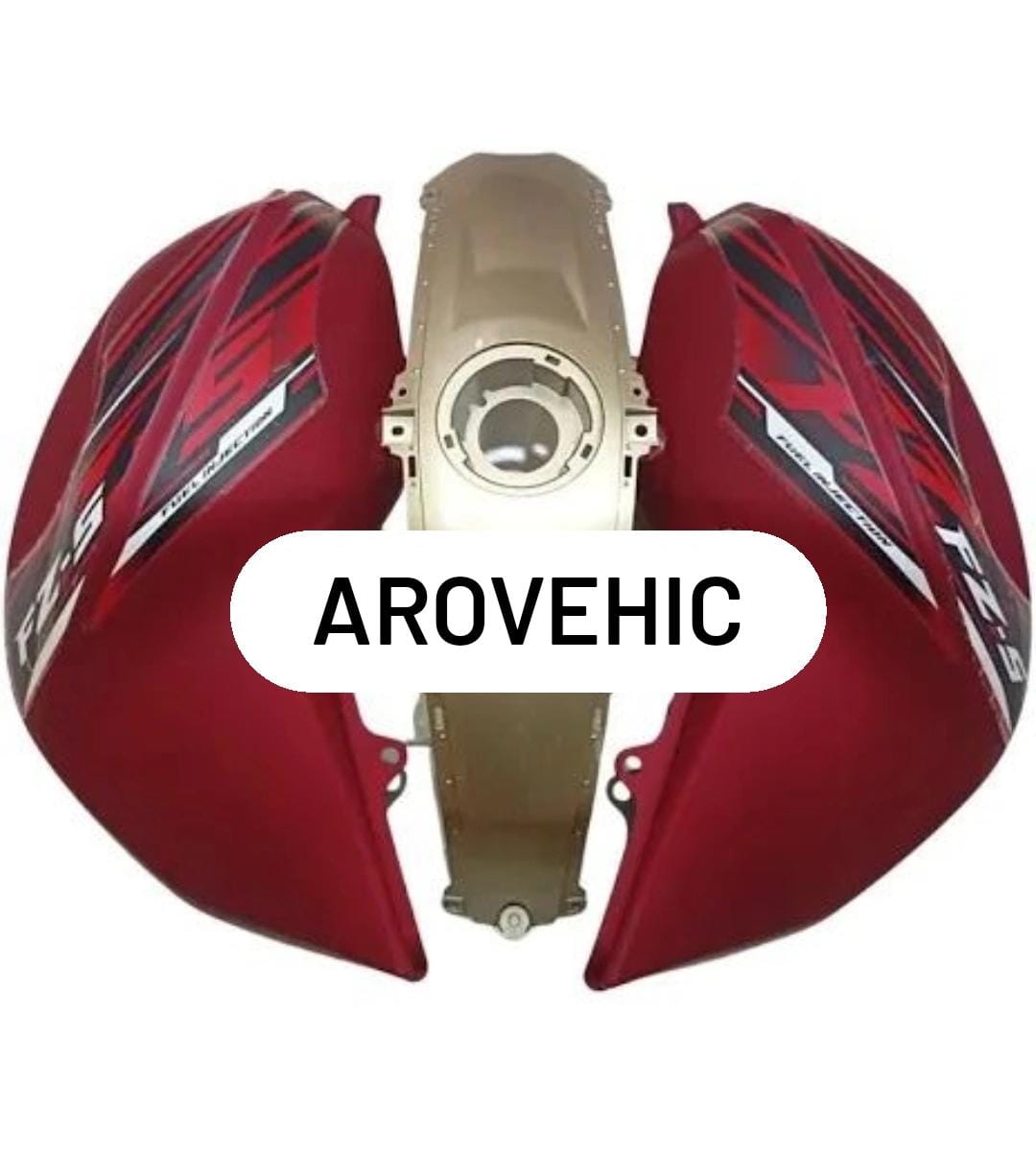 Tank Cover - Matt Red & Golden - Set of 3 for Yamaha FZ S — motorcycle spare part Kenya