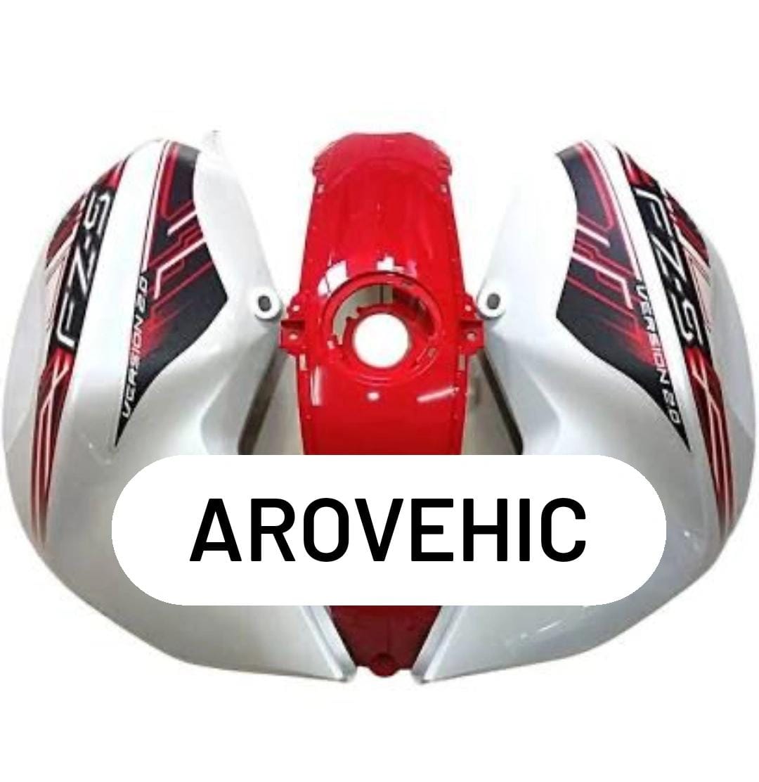 Tank Cover -white &red -set of 3 for Yamaha FZ S — motorcycle spare part Kenya