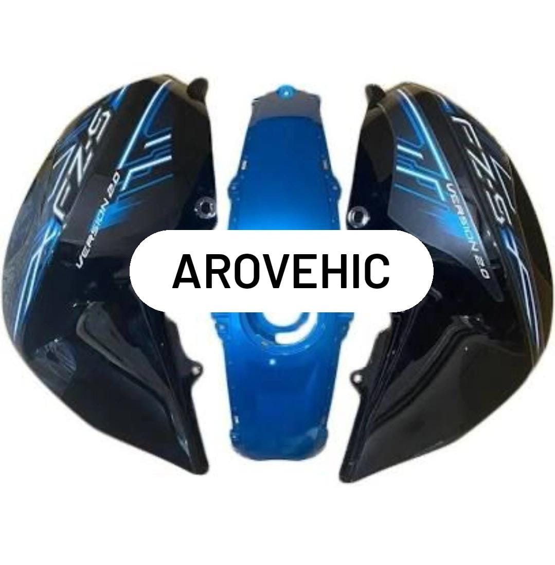 Tank Cover with Graphics -black & Blue /Cyan Set of 3 for Yamaha FZ S — motorcycle spare part Kenya
